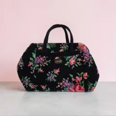 【美品】FEILER フェイラー 花柄 ハンドバッグ　ブラックのサムネイル