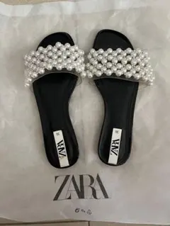 ZARA／ザラ パールフラットサンダル 36／23cm