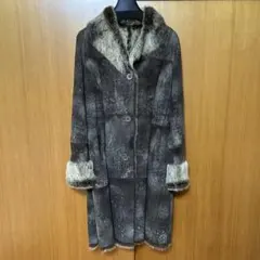 【美品】ロングコート　ブラウン　毛皮　スウェード　　　ノーブランド