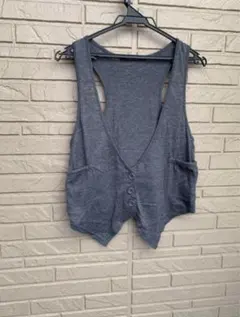 グレー Vネック ニットベスト