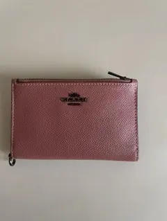 coach レザー製二つ折り財布 ピンク