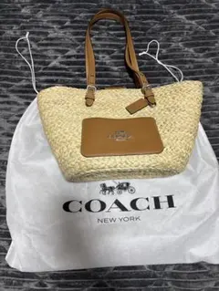 COACH】コーチ カゴバッグ ティーローズ トートバッグ ラフィア 新品
