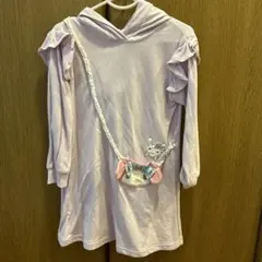 クーラクール マイメロ うさ耳フード付きパーカーワンピース 100