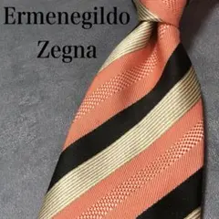 美品　エルメネジルドゼニア　ネクタイ　ジャガード　ピンク系　ビジネス　i52