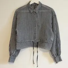 【ETRE TOKYO】ストライプ シアーシャツ クロップド丈 長袖 人気 夏のサムネイル