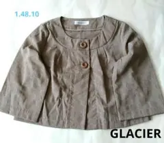 ベージュ ノーカラージャケット