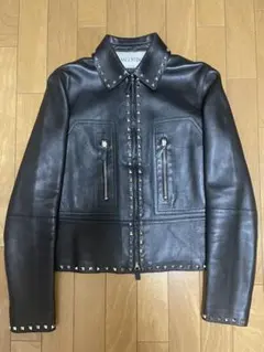 【至高イタリア製】 VALENTINO 本革 レザージャケット 美シルエット valentino ブラックレザージャケット Valentino Garavani レザー