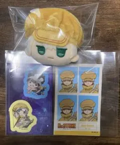Dr.STONE　フェイスぬいぐるみキーホルダー　ダイカットステッカー　羽京