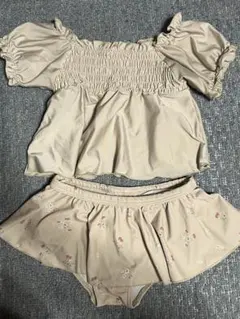 ベージュ セパレート水着 女の子　110cm バースデー