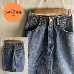 【CELLULOID 希少 日本製 レトロ デニムスカート 薔薇刺繍 M相当】
