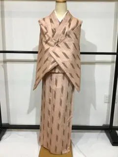 なでしこ】絽 夏着物 ピンクベージュ 正絹 着丈161 裄丈64 k1349
