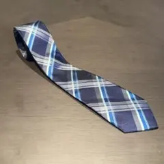 LES MUES シルクネクタイ 青×チェック柄 上品◎