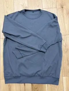 無印良品 ワッフル長袖Tシャツ ブルーグレー XLのサムネイル
