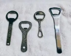 昭和・平成レトロな金属製栓抜き/4個セット【おまとめ売り】