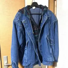 【お値段相談可‼️】デニムブルゾン　フード付きアウター