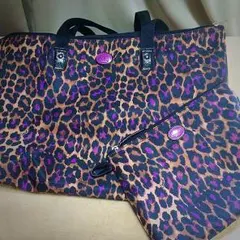 正規品COACH レオパード ナイロンバッグ ポーチ付き