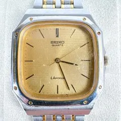 【稼働品】SEIKO クロノス メンズ腕時計 スクエア 　80s' ヴィンテージ