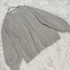 【niko and…】グレー 短丈 ゆったりセーター アルパカ混 厚手 ニット