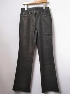 伊太利屋 イタリヤ パンツ ブロンズ系 サイズ7 クロコ型押し スタッズ装飾のサムネイル