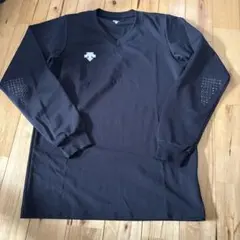 DESCENTE デサント 長袖 Vネック ウォームアップウェア 黒