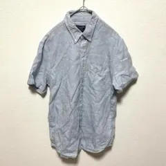 Abercrombie & Fitch 半袖シャツ ストライプ ブルー Sサイズ
