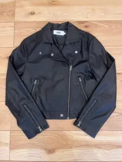 AZUL by moussy フェイクレザー ライダースジャケット