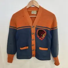 50s H.L.WHITING CO レタードカーディガン ブラック - メルカリ