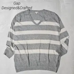 美品✨Gap Designed&Crafted/ボーダーVネックニット/M-L