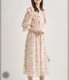 tocco フラワープリント ロングワンピース