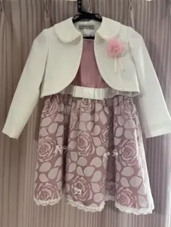 【130㎝】フォーマルドレス ピンク/ホワイト 花柄