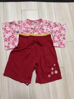 女の子袴ロンパース　80