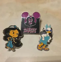 ミッキーマウス・ジャスミン・デイジーダック ピンバッジ 3個セット