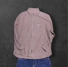 90s Timberland フランネルシャツ B系 シティボーイ 紺 赤 Mのサムネイル