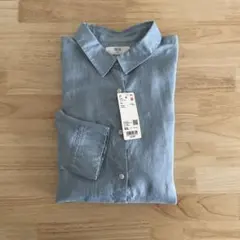 新品　UNIQLO ユニクロ　リネンシャツ　ブルー　レディース　3XLのサムネイル