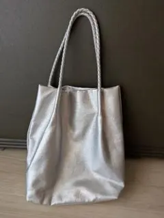 ロペピクニック　シルバー トートバッグ 編み込みハンドル
