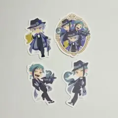 ツイステ　アズール　ジェイド　フロイド　グリヒル　ステッカー　カード　しおり