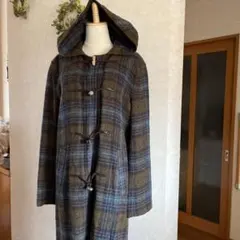 DKNYフード付き チェック柄 ダッフルコート❣️最終お値下げ