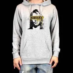 新品 カート コバーン ニルヴァーナ 目隠し 歌詞 リリック アート パーカー