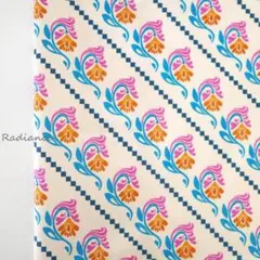 380.オリエンタルデザイン生地 USAコットン シーチング はぎれ布生地