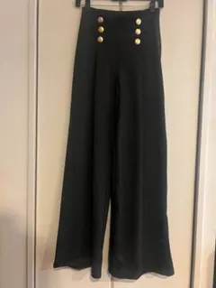 ZARA ブラック/グレー ワイドレッグスラックス