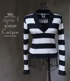 90ｓアニエスベーサンライズ 日本製 agnis b ボーダー 長袖 カットソー