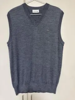 LACOSTE グレー Vネック ベスト US Mサイズ