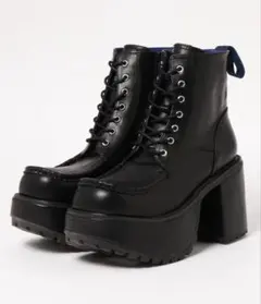 YOSUKE メンズ厚底 レースアップショートブーツ