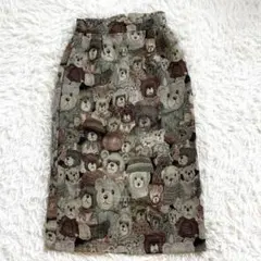 ゴブラン織り　くまがいっぱいスカート　総柄　Mサイズ　クマ　可愛い〜ʕ•ᴥ•ʔ