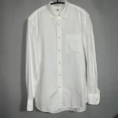 UNIQLO ホワイト ボタンダウンシャツ ネル素材 Mサイズ