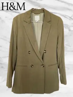 【新品未使用】H&M ダブルブレストジャケット36新品タグ付きカーキM