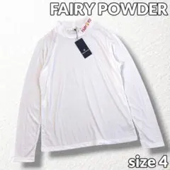 タグ付美品【FAIRY POWDER】ゴルフ モックネックシャツ 刺繍 白 4のサムネイル