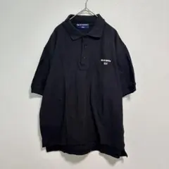 90sテイスト　ポロスポーツ風　ビッグT 半袖ポロシャツ チャコールグレー