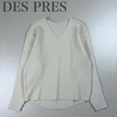 デプレ DES PRES 美品 ウールMIX Ｖネック 薄手 畦編みニット S