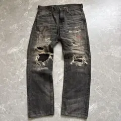 EDWIN 503 デニムパンツ 鬼ヒゲ ハチノス グランジ ブラック 30 - メルカリ